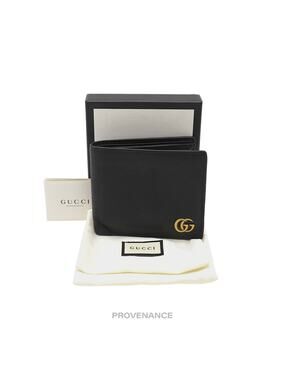 🔴 Gucci GG Marmont Bifold Wallet - Black Leather